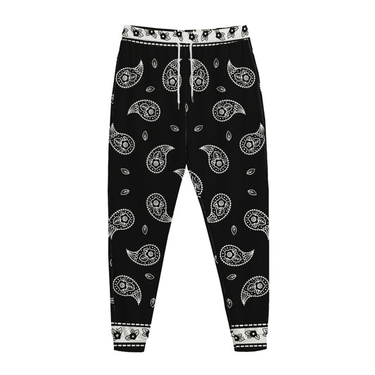 Black And White Bandana Print Jogger Pants