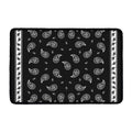Black And White Bandana Print Kitchen Mat