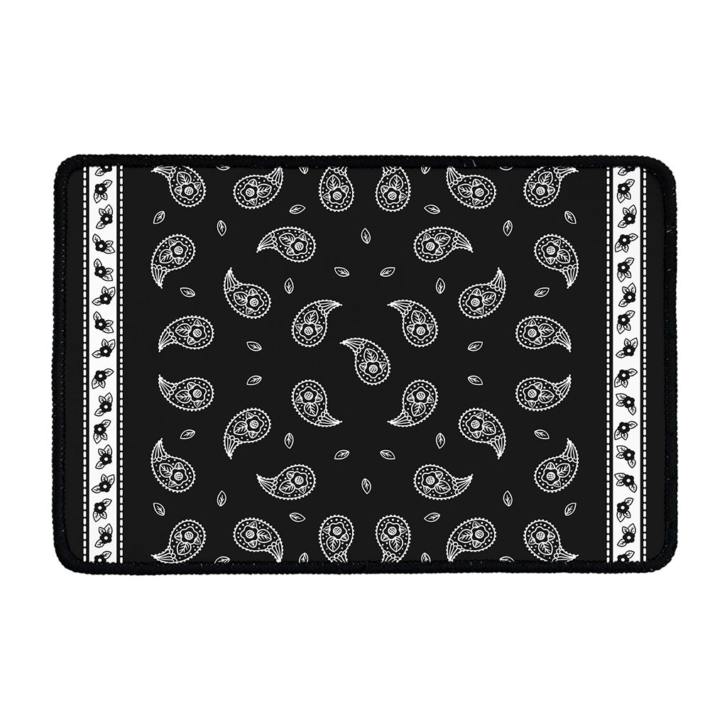 Black And White Bandana Print Kitchen Mat