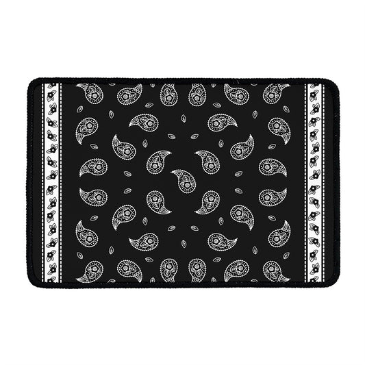 Black And White Bandana Print Kitchen Mat