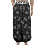 Black And White Bandana Print Lantern Pants