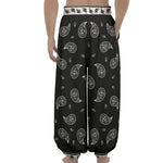 Black And White Bandana Print Lantern Pants