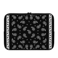 Black And White Bandana Print Laptop Sleeve