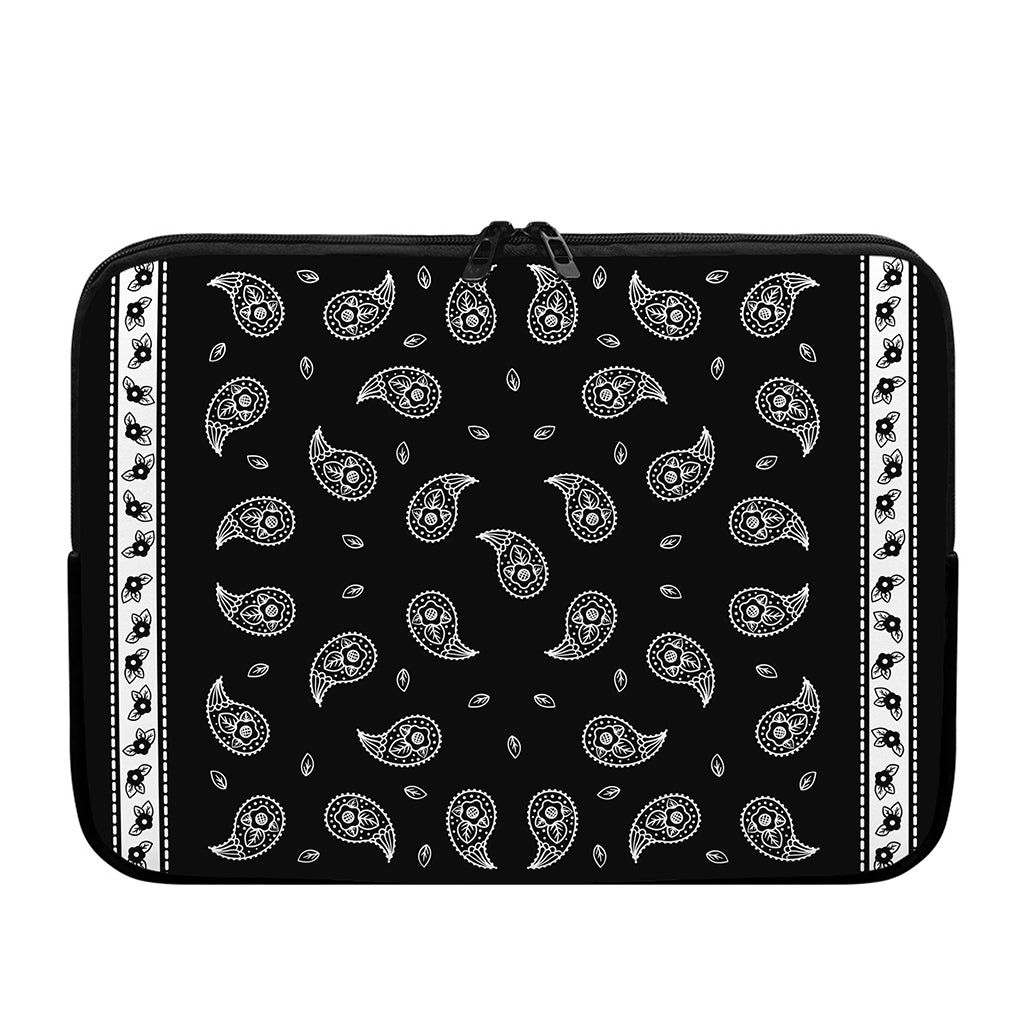 Black And White Bandana Print Laptop Sleeve