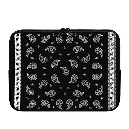Black And White Bandana Print Laptop Sleeve