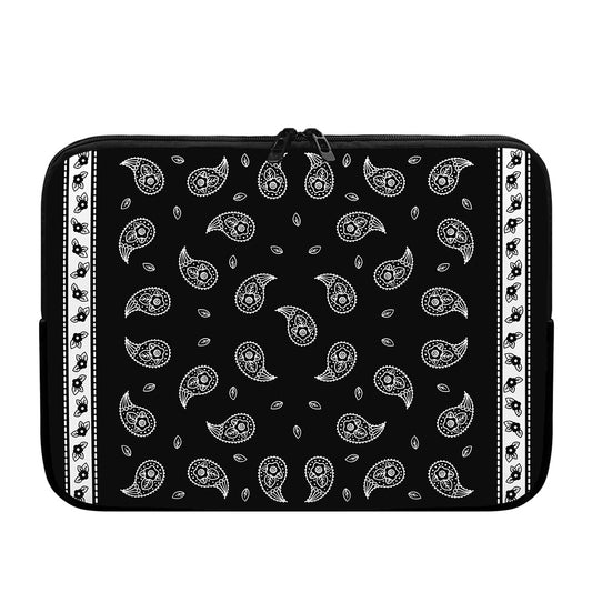 Black And White Bandana Print Laptop Sleeve
