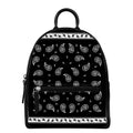 Black And White Bandana Print Leather Backpack