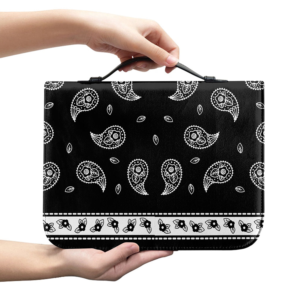 Black And White Bandana Print Leather Bible Cover