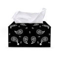 Black And White Bandana Print Leather Tissue Box Cover
