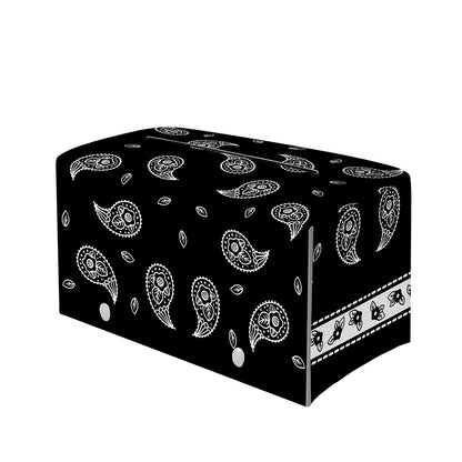 Black And White Bandana Print Leather Tissue Box Cover