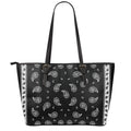 Black And White Bandana Print Leather Tote Bag With Zipper