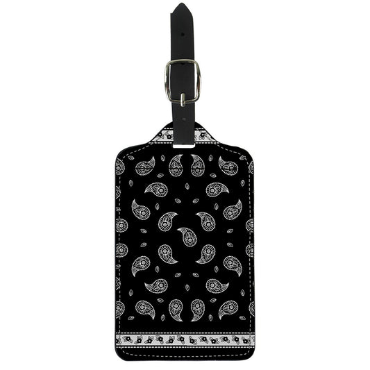 Black And White Bandana Print Luggage Tag