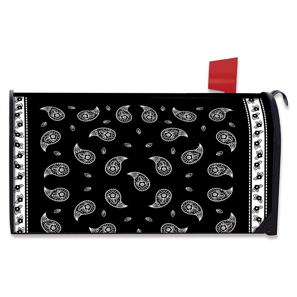Black And White Bandana Print Mailbox Cover
