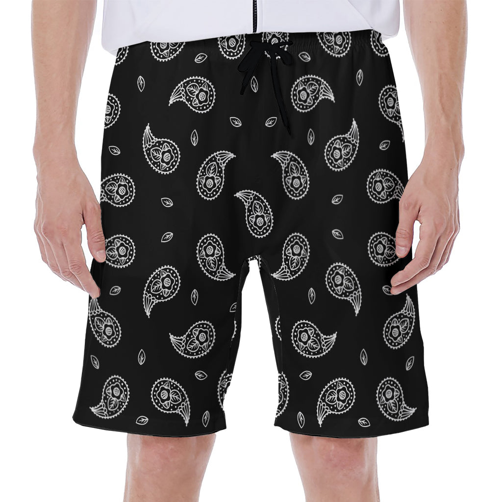 Black And White Bandana Print Men's Beach Shorts