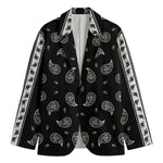 Black And White Bandana Print Men's Blazer