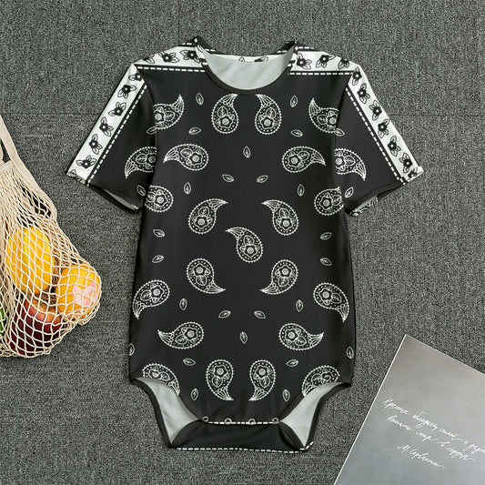 Black And White Bandana Print Men's Bodysuit