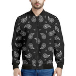 Black And White Bandana Print Men's Bomber Jacket