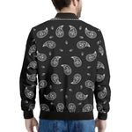 Black And White Bandana Print Men's Bomber Jacket
