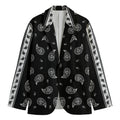 Black And White Bandana Print Men's Cotton Blazer