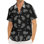 Black And White Bandana Print Men's Deep V-Neck Shirt