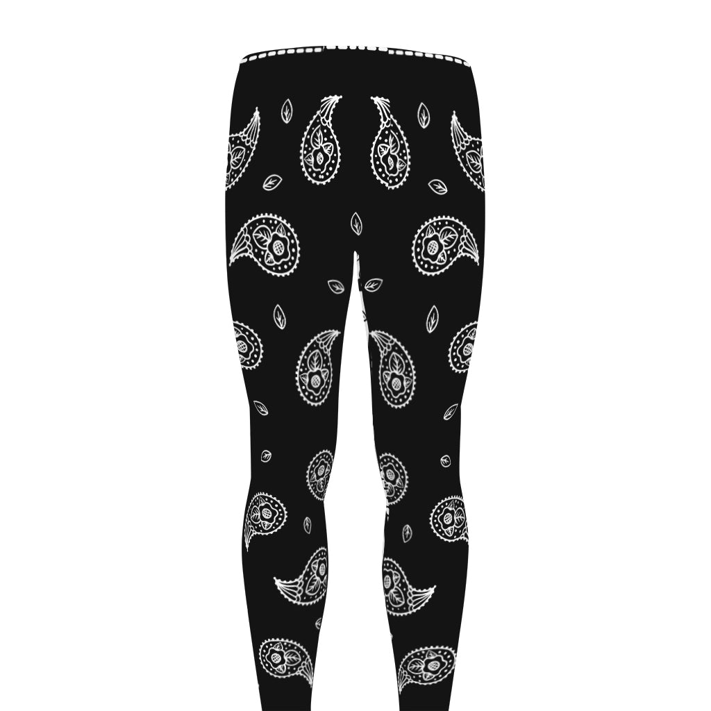 Black And White Bandana Print Men's leggings