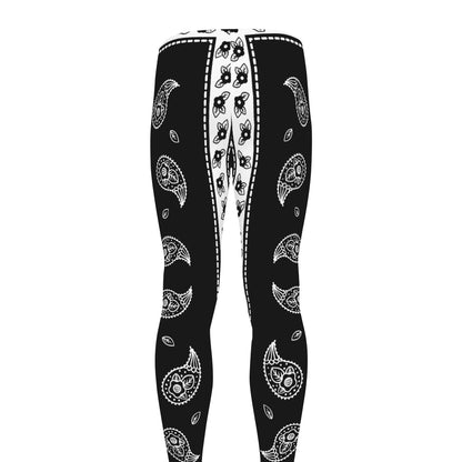 Black And White Bandana Print Men's leggings