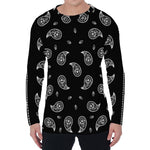 Black And White Bandana Print Men's Long Sleeve T-Shirt
