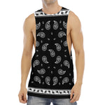 Black And White Bandana Print Men's Muscle Tank Top