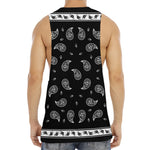 Black And White Bandana Print Men's Muscle Tank Top