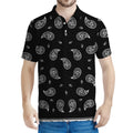 Black And White Bandana Print Men's Polo Shirt