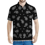 Black And White Bandana Print Men's Polo Shirt
