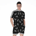 Black And White Bandana Print Men's Romper