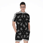 Black And White Bandana Print Men's Rompers