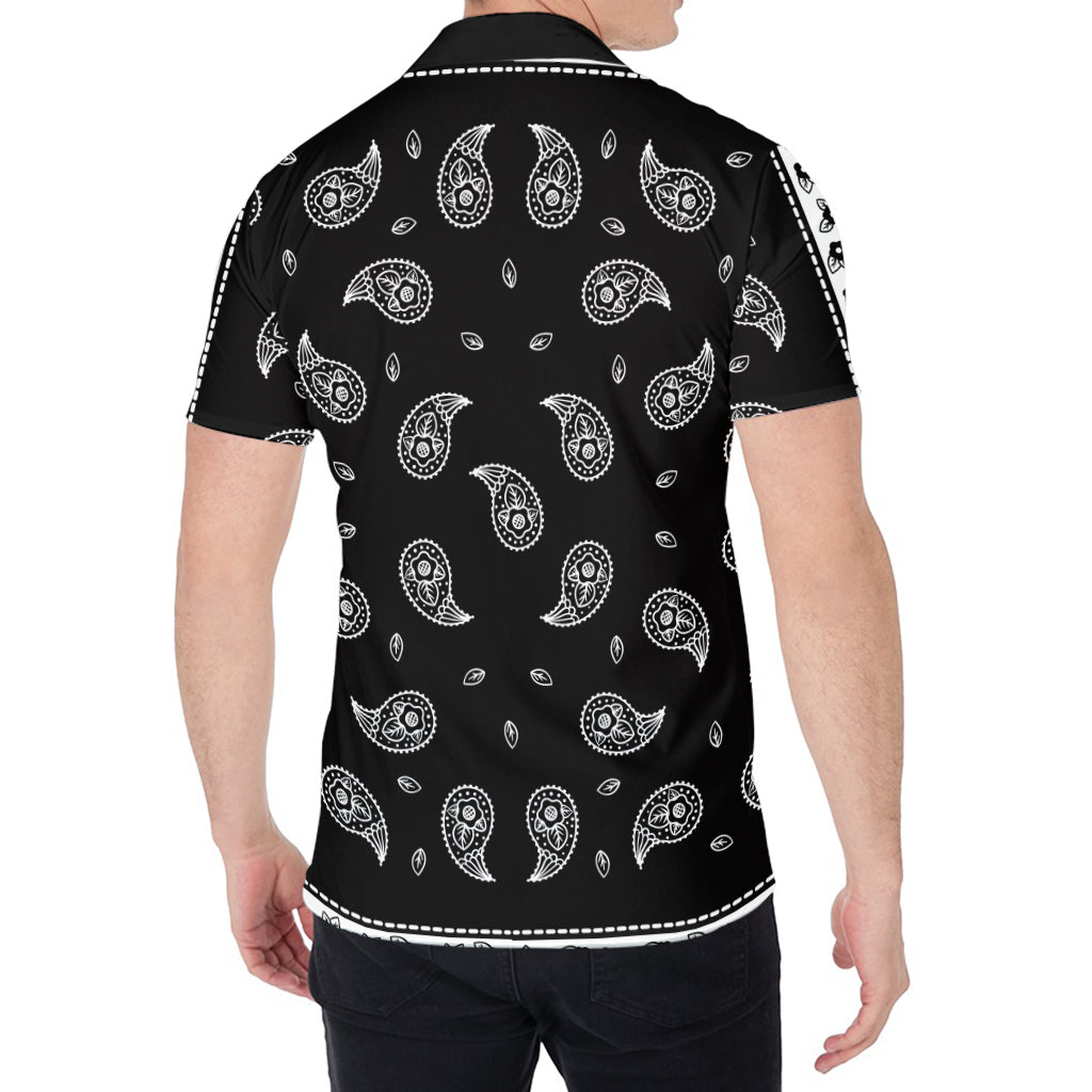 Black And White Bandana Print Men's Shirt
