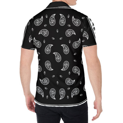 Black And White Bandana Print Men's Shirt