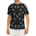 Black And White Bandana Print Men's Short Sleeve Rash Guard