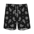 Black And White Bandana Print Men's Athletic Shorts