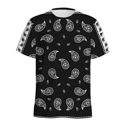 Black And White Bandana Print Men's Sports T-Shirt