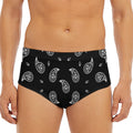 Black And White Bandana Print Men's Triangle Swim Briefs