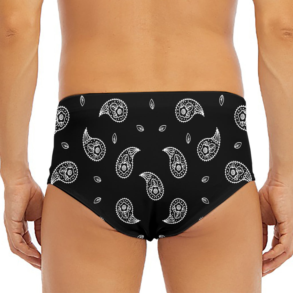 Black And White Bandana Print Men's Triangle Swim Briefs