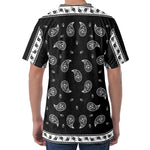 Black And White Bandana Print Men's Velvet T-Shirt