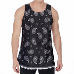 Black And White Bandana Print Men's Velvet Tank Top