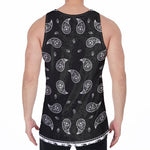 Black And White Bandana Print Men's Velvet Tank Top