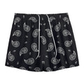 Black And White Bandana Print Mesh Shorts