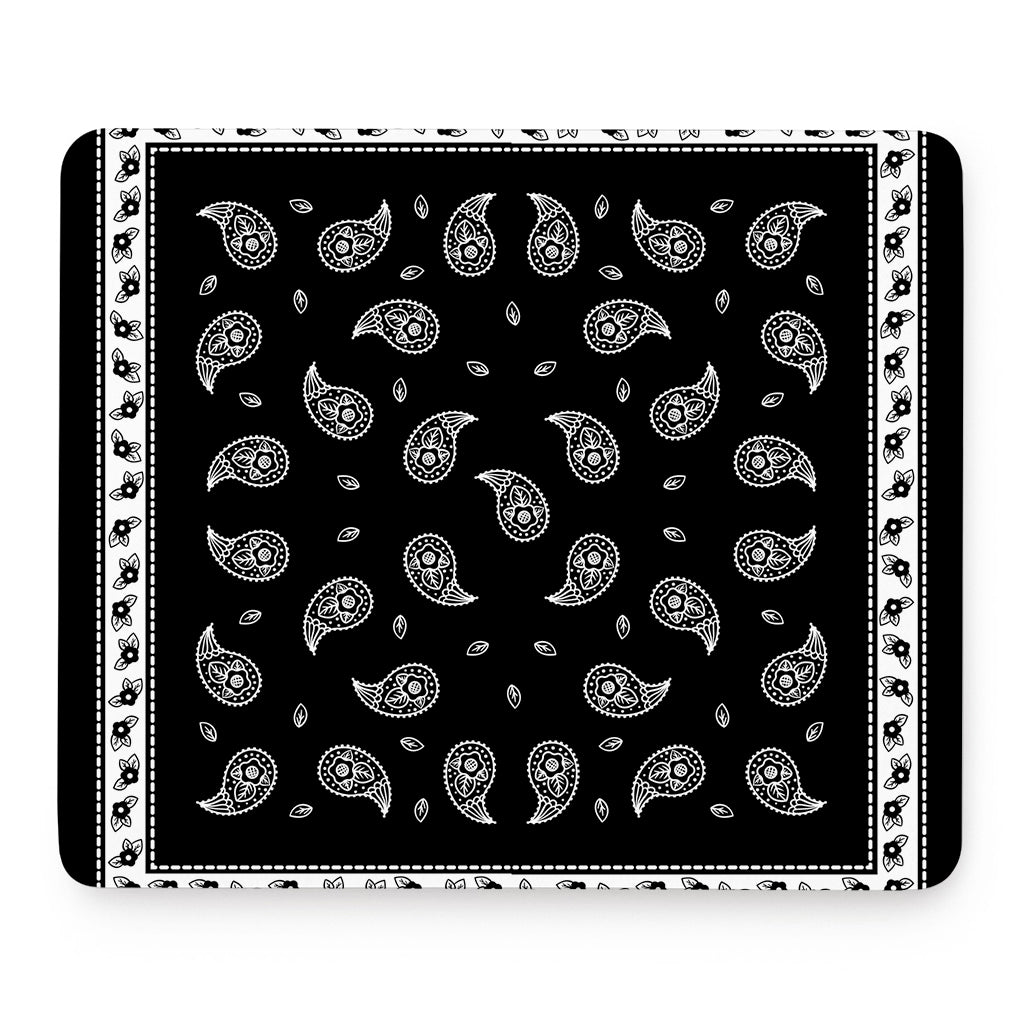 Black And White Bandana Print Mouse Pad