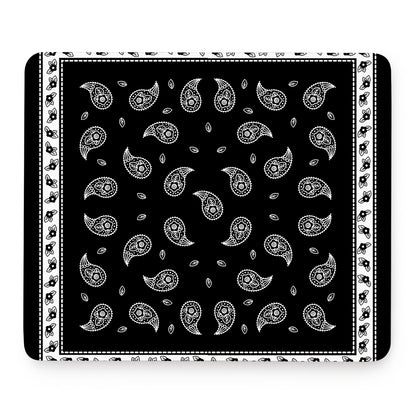 Black And White Bandana Print Mouse Pad