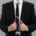 Black And White Bandana Print Necktie