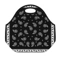 Black And White Bandana Print Neoprene Lunch Bag