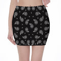 Black And White Bandana Print Pencil Mini Skirt