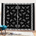 Black And White Bandana Print Pencil Pleat Curtains